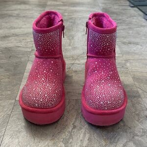 Steve Madden Gem Studded Pink Kids Boots